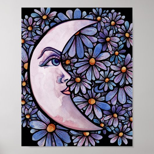 MoonChild Moon Goddess Art Moon Kind Lila Poster (Vorne)