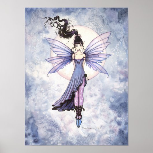 Moondance Fairy Fantasy Wasserfarbene Kunst, Dicht Poster (Vorne)