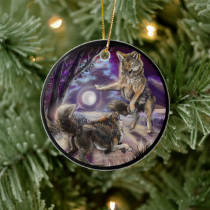 Moondancer Coyotes Keramik Ornament