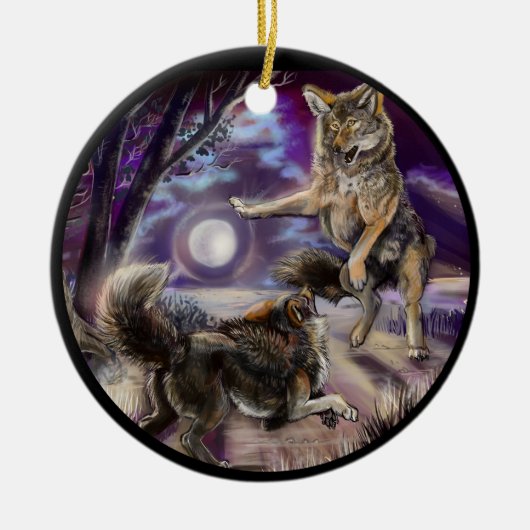 Moondancer Coyotes Keramik Ornament (Vorne)