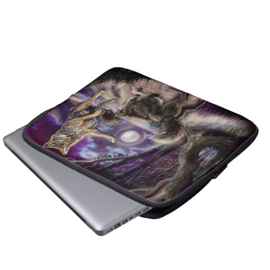 Moondancers Coyotes Laptopschutzhülle (Vorne Knopf)