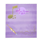 MoonDreams Lila & Gold Musiknoten Extravagant schr Notizblock (Vorderseite)