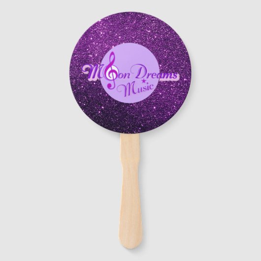 MoonDreams Music Lila Imitats Glitzer Fächer (Vorderseite)