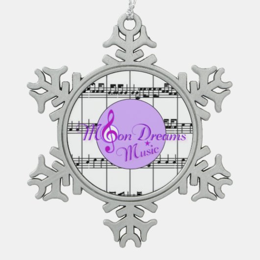 MoonDreams Music Pewter Snowflake Ornament (Vorderseite)