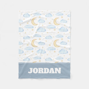 Moonenstars und Wolkenmuster Fleecedecke