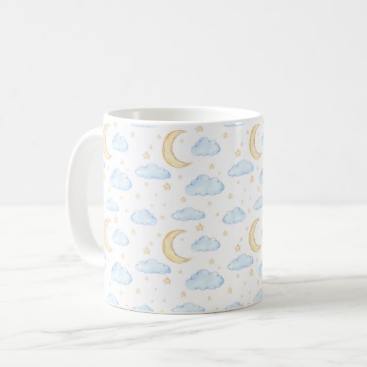 Moonenstars und Wolkenmuster Kaffeetasse (Vorderseite Links)