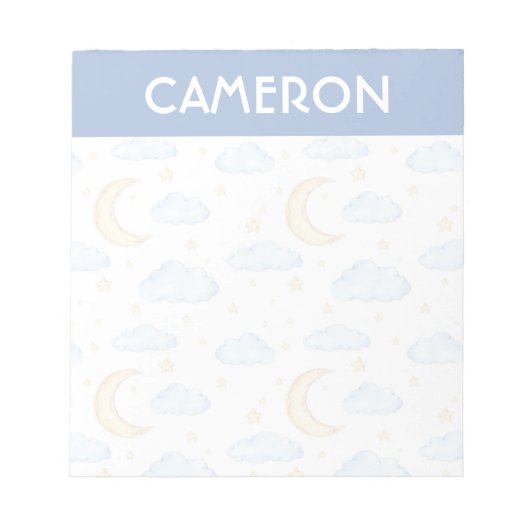 Moonenstars und Wolkenmuster Notizblock (Vorderseite)