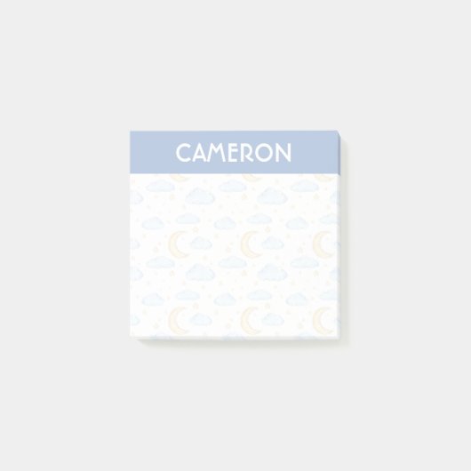 Moonenstars und Wolkenmuster Post-it Klebezettel (Vorderseite)