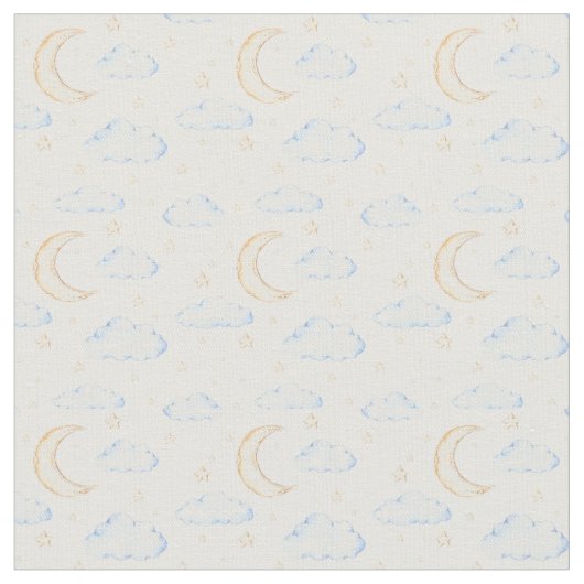 Moonenstars und Wolkenmuster Stoff (Nahaufnahme)