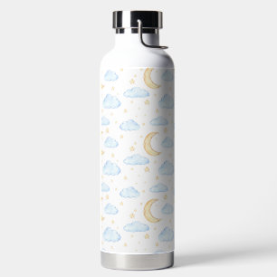 Moonenstars und Wolkenmuster Trinkflasche