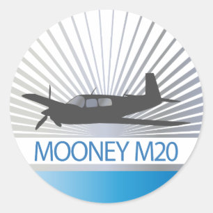 Mooney M20 Aviation Runder Aufkleber