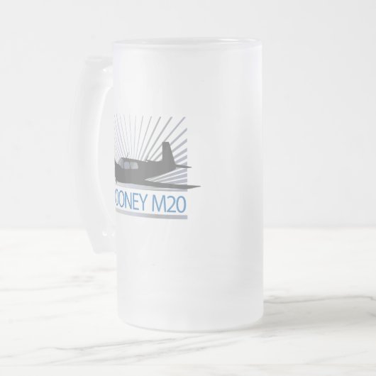 Mooney M20 Luftfahrt Mattglas Bierglas (Vorderseite Links)