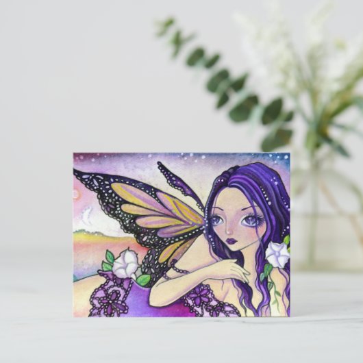 MoonFlower Night - Postkarte (Stehend Vorderseite)