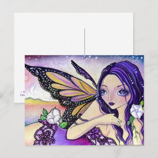 MoonFlower Night - Postkarte (Vorne/Hinten)