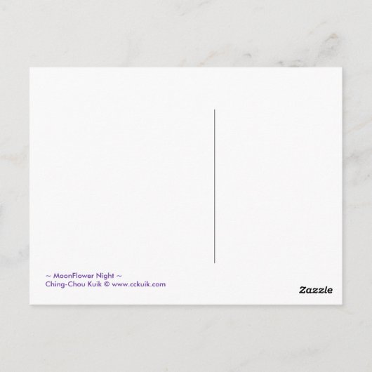 MoonFlower Night - Postkarte (Rückseite)
