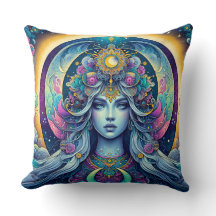 Moonflower Oracle Throw Pillow