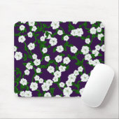 Moonflowers auf tiefer Pflaume Mousepad (Mit Mouse)