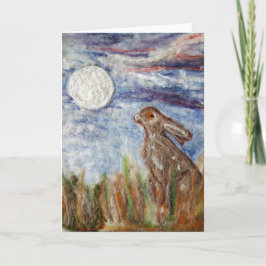 Moongazing Hare Grußkarte Karte