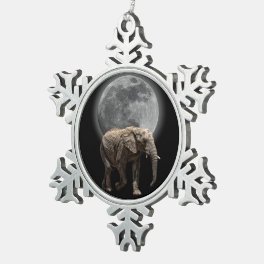 MOONGLOW ELEFANT SCHNEEFLOCKEN Zinn-Ornament (Rechts)