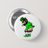 Mooning Leprechaun Button (Vorne & Hinten)