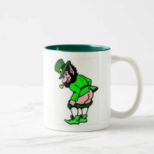 Mooning Leprechaun Zweifarbige Tasse (Rechts)
