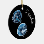 MoonJellyfish Aquarellkunst Keramik Ornament (Rechts)