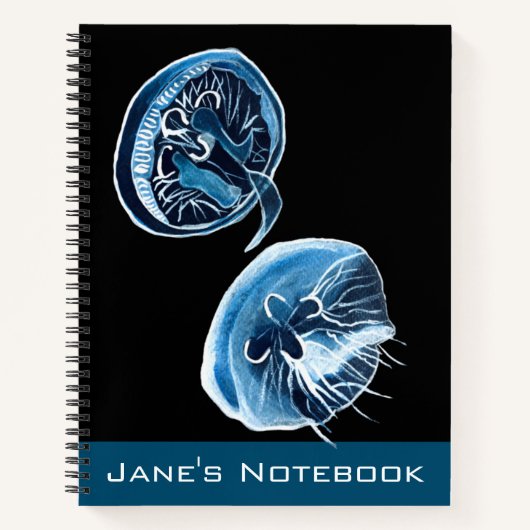 MoonJellyfish Aquarellkunst Notizblock (Vorderseite)