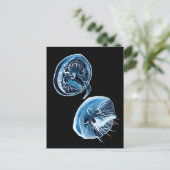 MoonJellyfish Aquarellkunst Postkarte (Stehend Vorderseite)