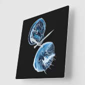 MoonJellyfish Aquarellkunst Quadratische Wanduhr (Winkel)