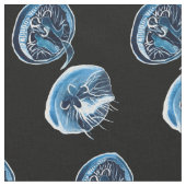 MoonJellyfish Aquarellkunst Stoff (Nahaufnahme)