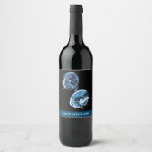 MoonJellyfish Aquarellkunst Weinetikett (Vorderseite)