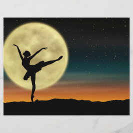 Moonlight Ballet Silhouette Dancer Scrapbook Paper