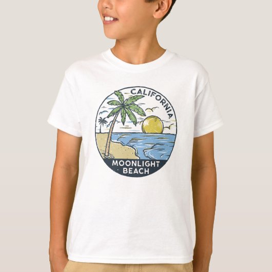 Moonlight Beach San Diego Kalifornien Vintag T-Shirt (Vorderseite)
