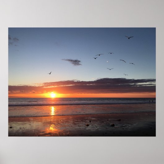 Moonlight Beach Sunset Poster (Vorne)