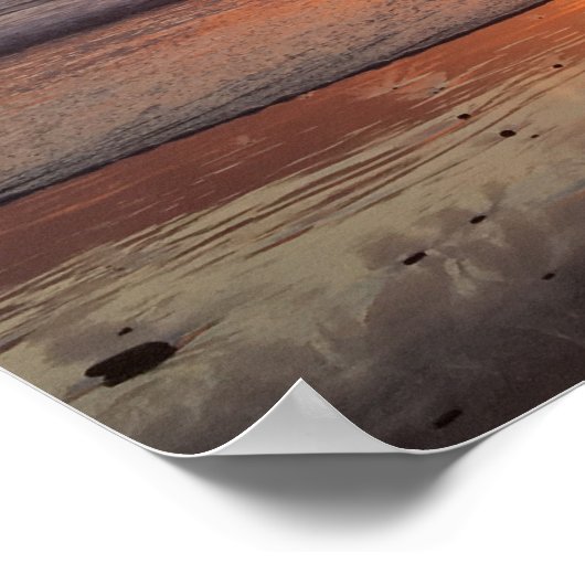 Moonlight Beach Sunset Poster (Ecke)