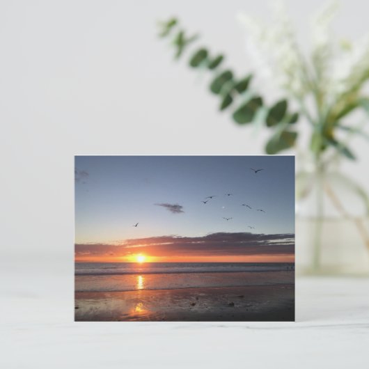 Moonlight Beach Sunset Postkarte (Stehend Vorderseite)