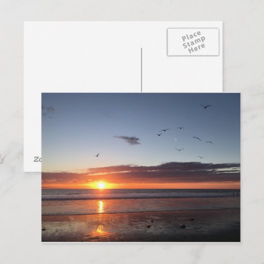 Moonlight Beach Sunset Postkarte (Vorne/Hinten)