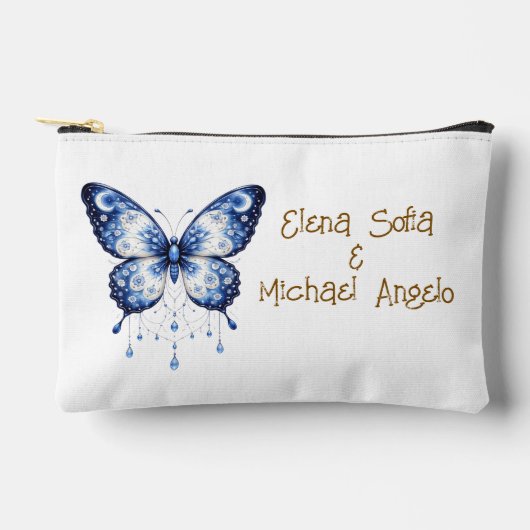 Moonlight Blue Butterfly - custom Zubehörtasche (Vorderseite)