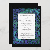 Moonlight Blue Celtic Animals Hochzeit Einladung (Vorne/Hinten)