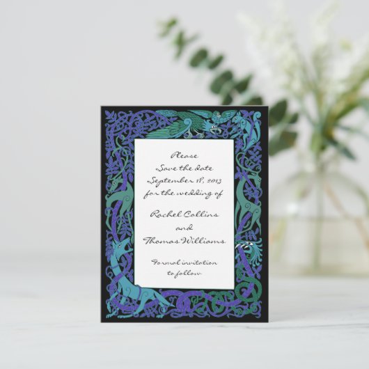 Moonlight Blue Celtic Ankündigung Datum freihalten (Stehend Vorderseite)