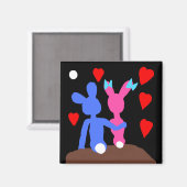 Moonlight Bunnies Magnet (Vorderseite/Rückseite)