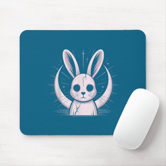 Moonlight Bunny Nge Alt Rabbit Horror Witch Moon C Mousepad (Mit Mouse)