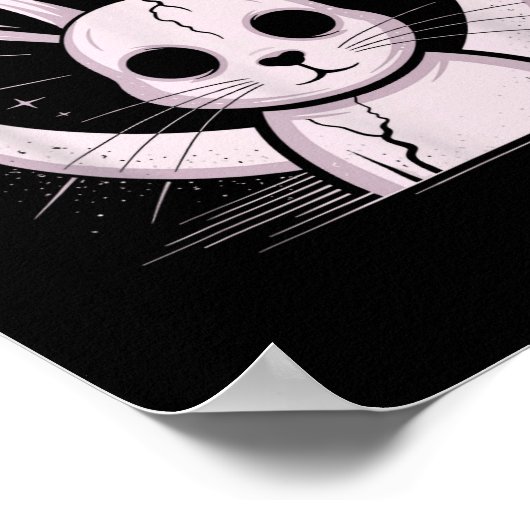 Moonlight Bunny Nge Alt Rabbit Horror Witch Moon C Poster (Ecke)