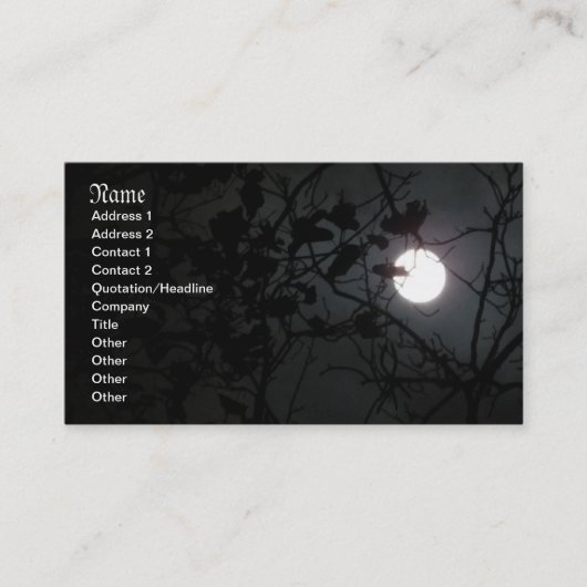Moonlight Business Cards Visitenkarte (Vorderseite)