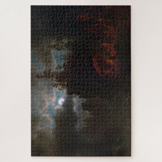 Moonlight Camp, Albert Bierstadt Puzzle (Vertikal)