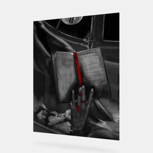 Moonlight Charcoal book Lover Crimson Wall Art Acrylschild (Winkel)