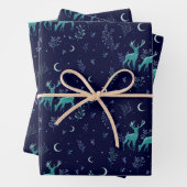 Moonlight Deer Wrapping Paper Sheets Geschenkpapier Set (Beispiel)