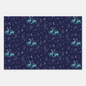 Moonlight Deer Wrapping Paper Sheets Geschenkpapier Set (Vorderseite)