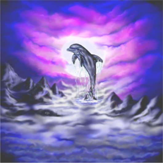 Moonlight Dolphin Aufkleber (Vorderseite)