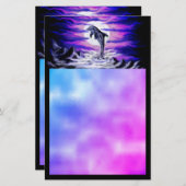 Moonlight Dolphin Briefpapier (Vorne/Hinten)